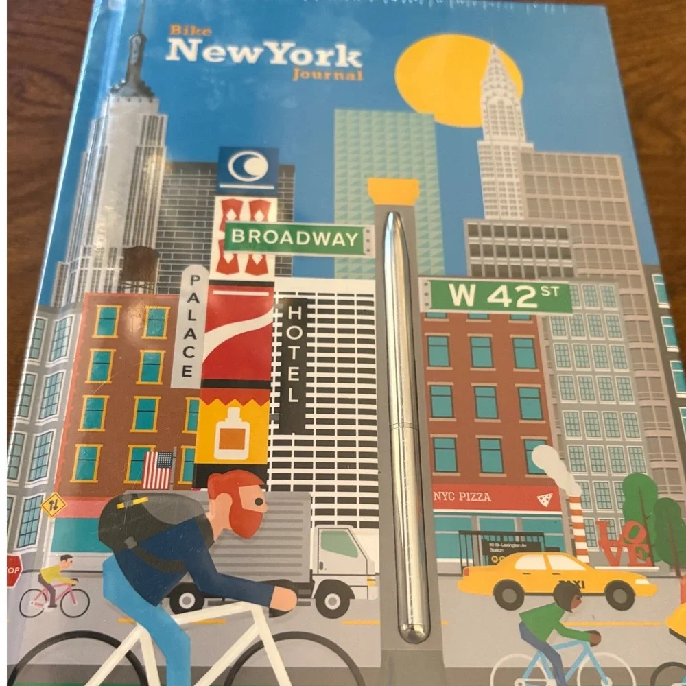 Bike New York Journal with Pen Lined Pages‎ Expandable Inner Pocket City NY